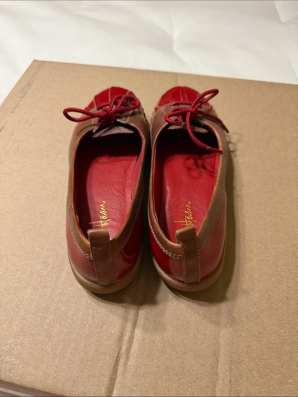 Cole Haan Women’s Red and Brown Casual Lace-Up duck boot shoes size 6